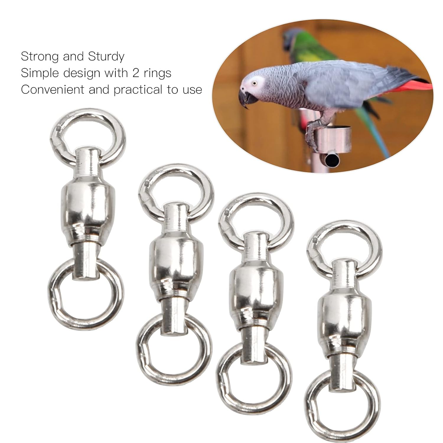 Honio Honio Bird Leg Rings 10 Pieces for Pet Bird Training Activity Leash Metal Training Rings - View 3 of 9