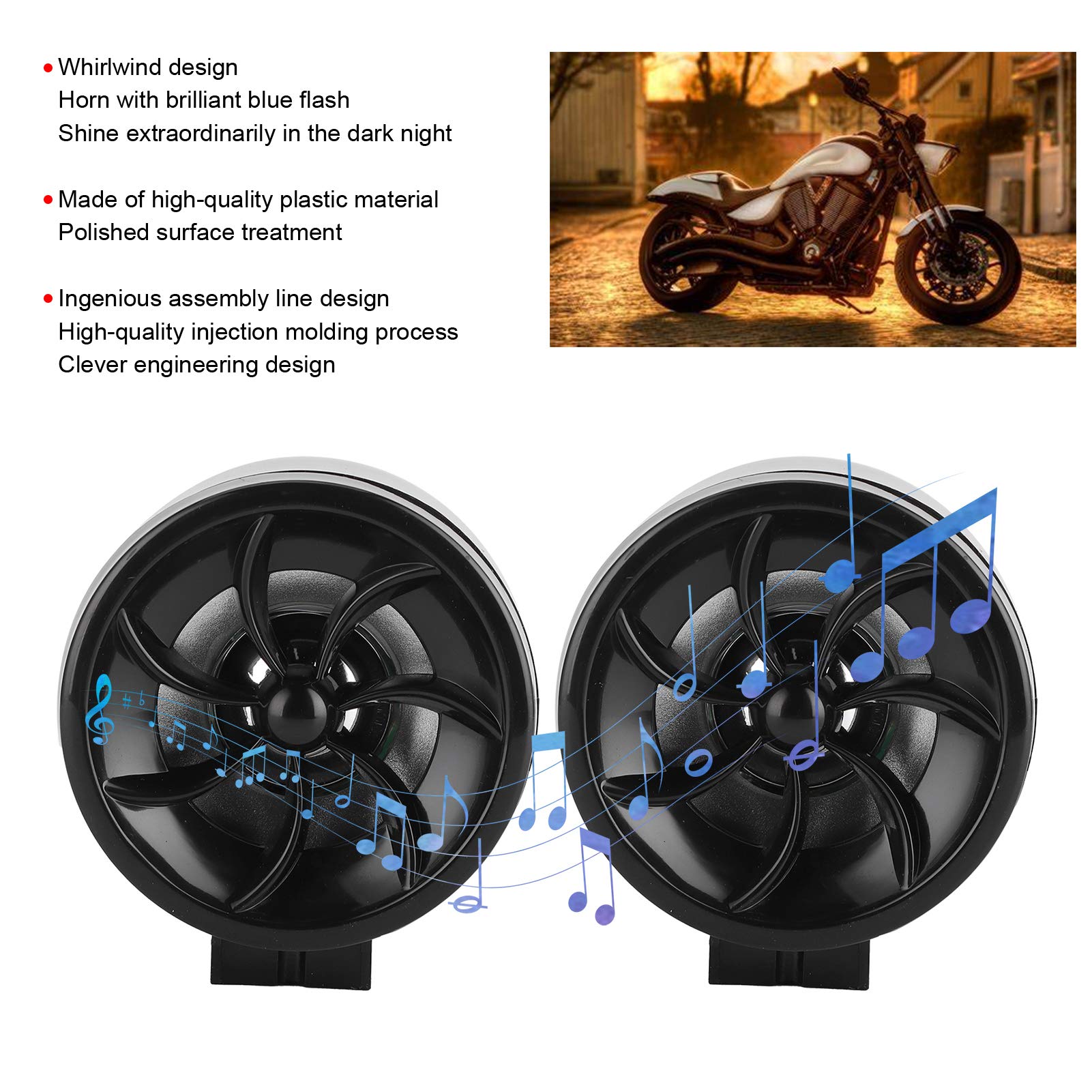 Acouto Acouto Motorcycle Speaker 12V High Power Audio Amplifier with Light Effect for Enhanced Music Experience - View 2 of 9