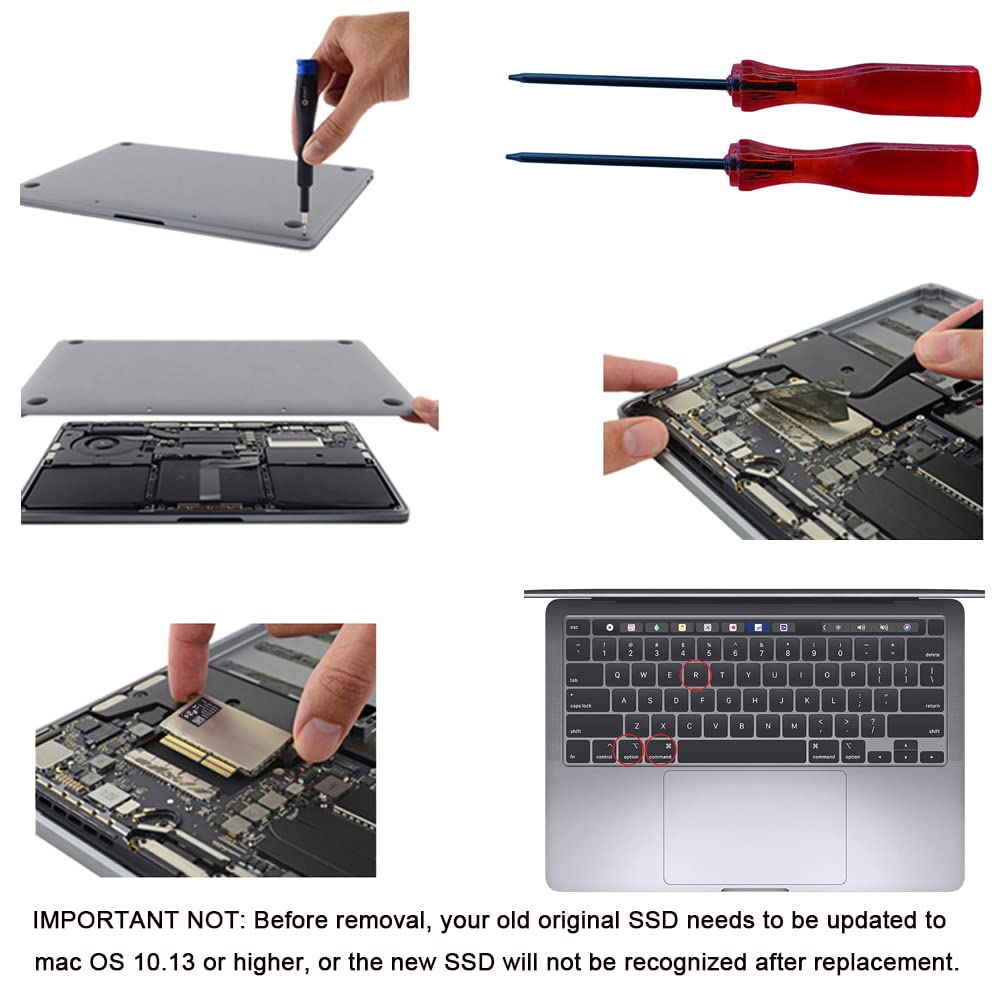 KINGDATA KINGDATA 512GB SSD for MacBook Pro A1708 Internal NVMe PCIe Gen3x4 Solid State Drive Upgrade 2016 2017 - View 6 of 9