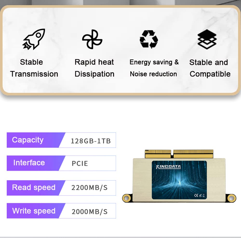 KINGDATA KINGDATA 512GB SSD for MacBook Pro A1708 Internal NVMe PCIe Gen3x4 Solid State Drive Upgrade 2016 2017 - View 8 of 9