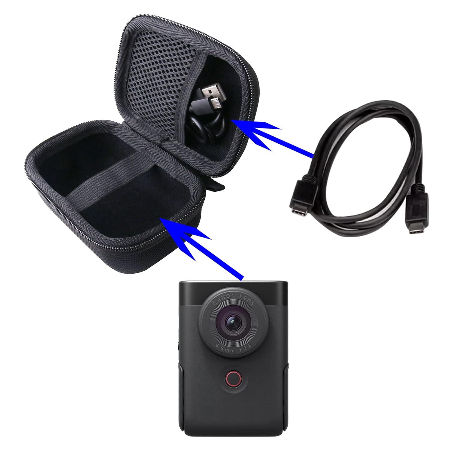 WERJIA WERJIA Hard Travel Case for Canon PowerShot V10 Vlog Camera Compact and Durable Protection - View 4 of 7