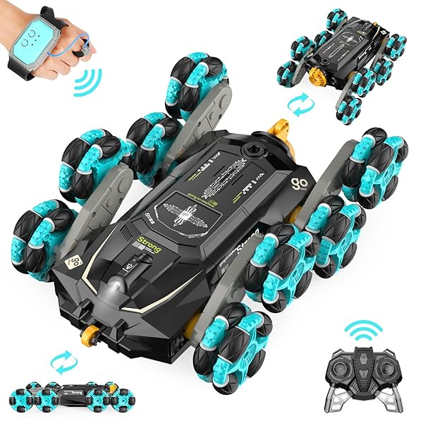 Gampop Gampop 8WD Gesture Sensing RC Stunt Cars for Kids Remote Control Off Road Vehicle Birthday Gifts for Boys and Girls Ages 8 to 12