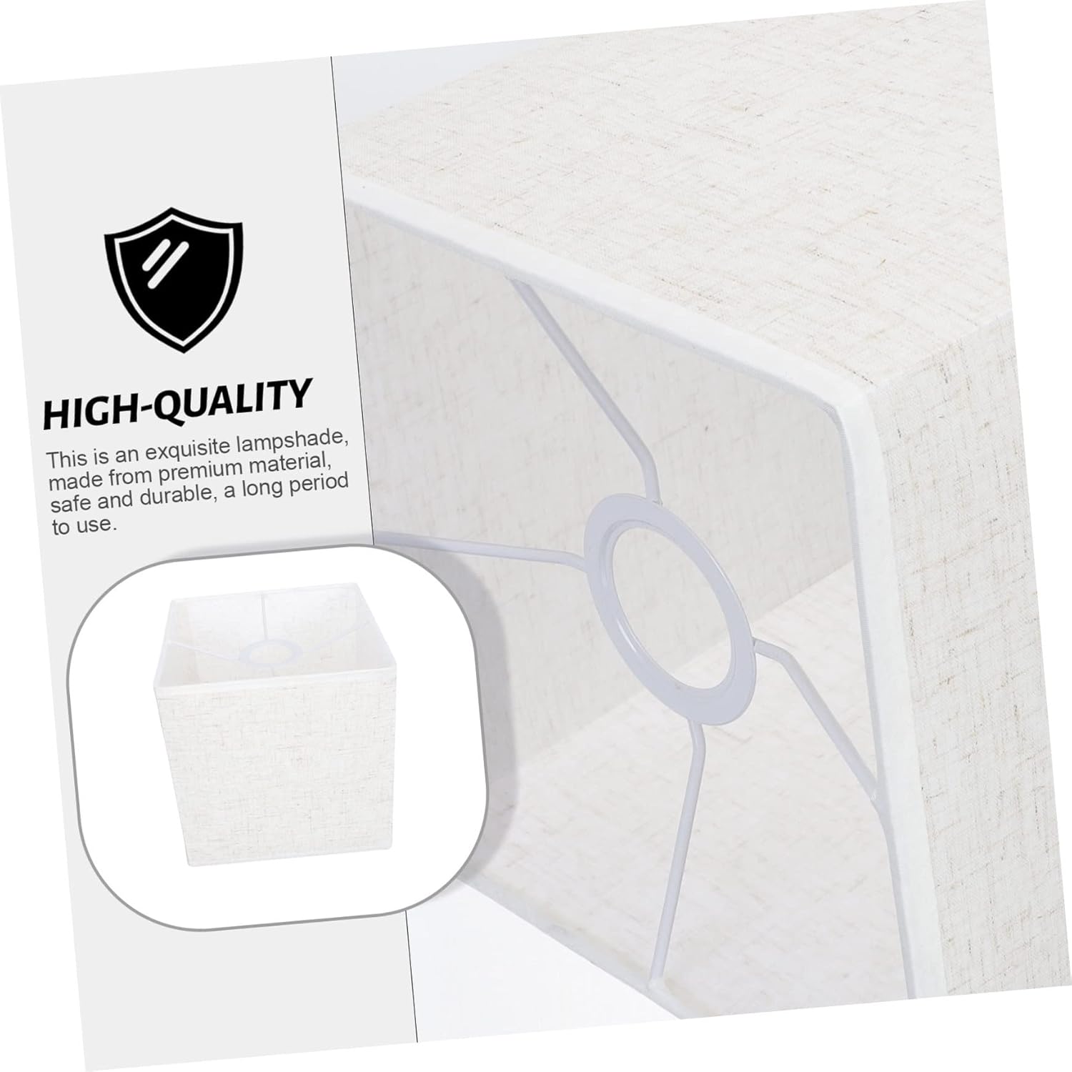 CAXUSD CAXUSD Retro Fabric Lampshade Chandeliers Square Linen Lamp Shade Multi-purpose Light Decor for Home and Beside Use - View 5 of 9