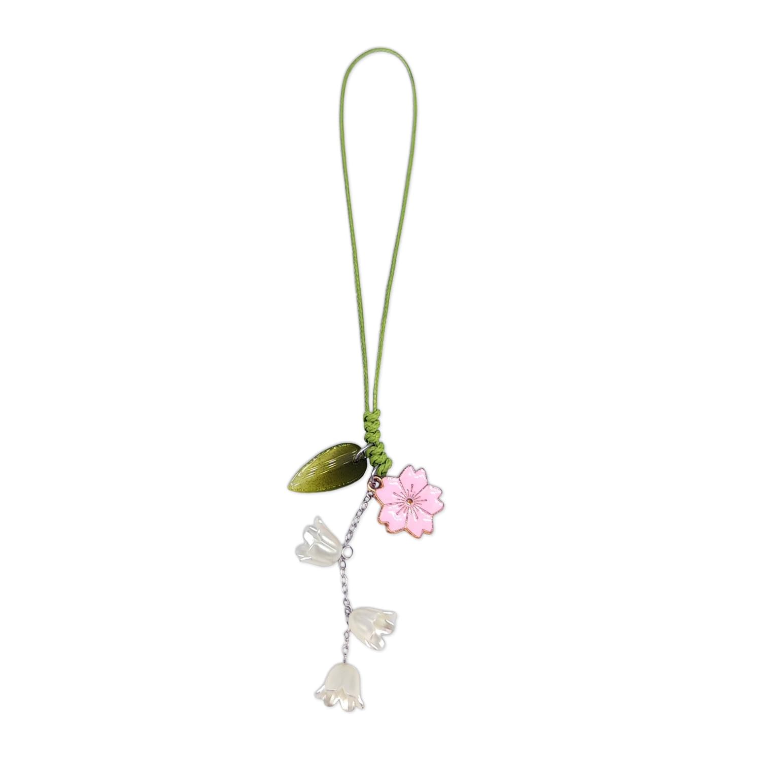 YDEROD YDEROD Adorable Flower Phone Charm Cute Kawaii Cellphone Lanyard String Accessories for Women and Girls in Pink