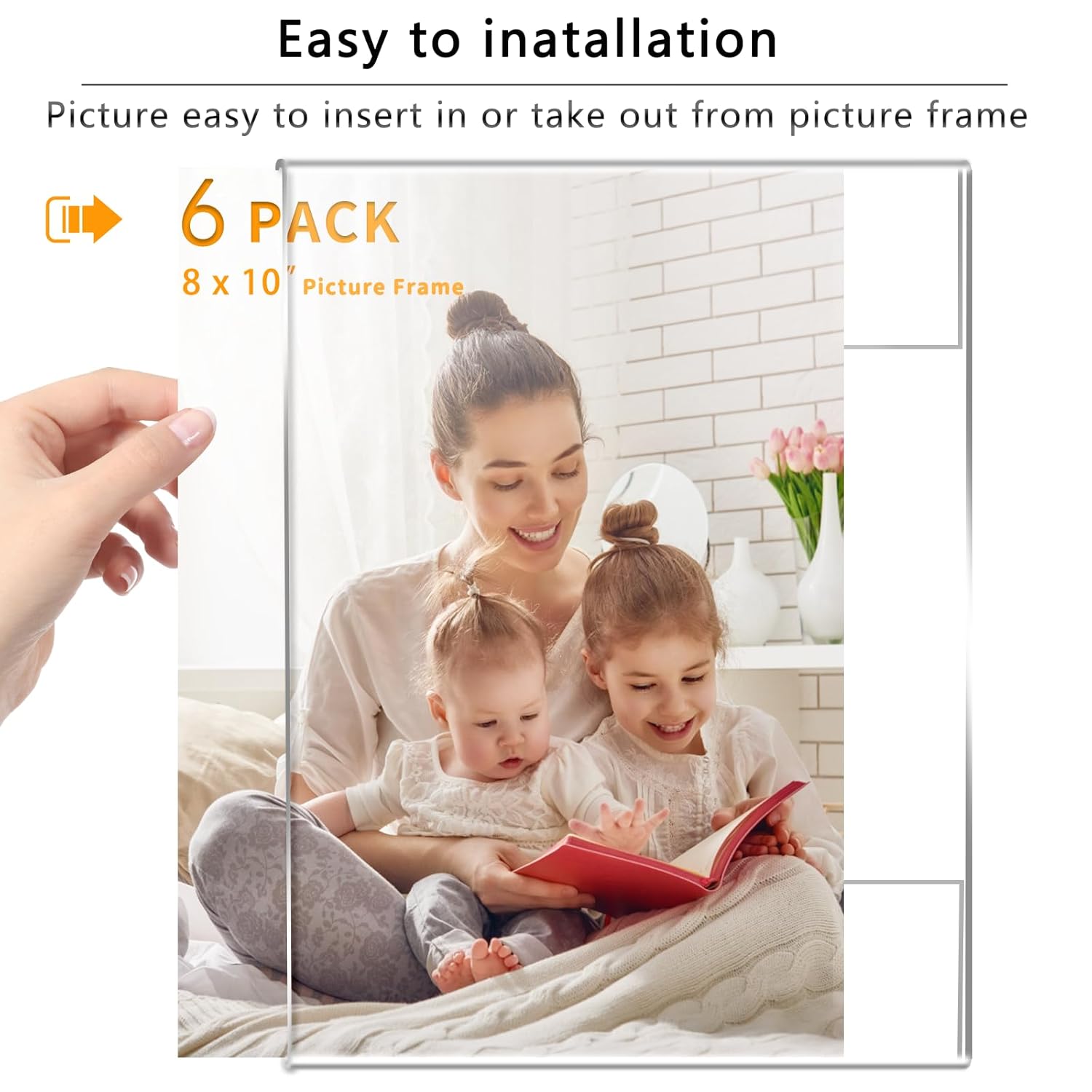 DZZ DZZ 8x10 Picture Frame Set of 6 High Transparent Clear Acrylic for Photos Posters Canvas Documents Gallery Display - View 2 of 7