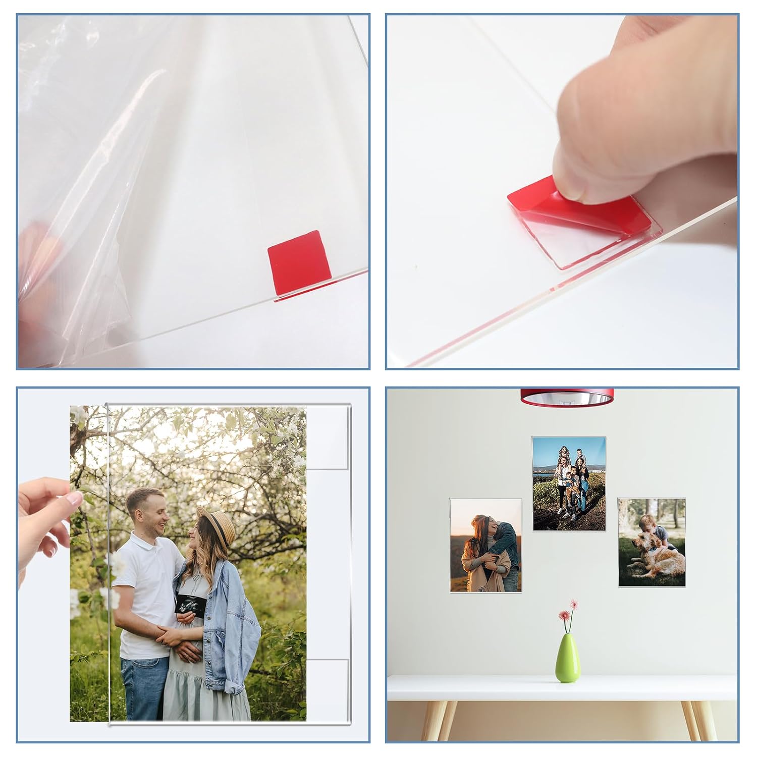 DZZ DZZ 8x10 Picture Frame Set of 6 High Transparent Clear Acrylic for Photos Posters Canvas Documents Gallery Display - View 4 of 7