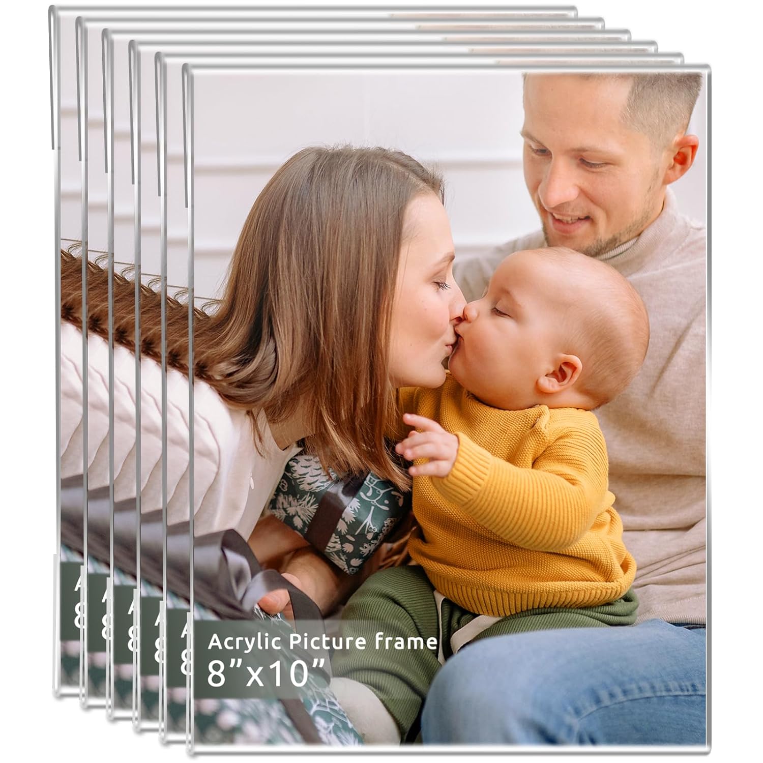 DZZ DZZ 8x10 Picture Frame Set of 6 High Transparent Clear Acrylic for Photos Posters Canvas Documents Gallery Display