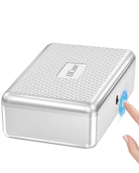 AICase Secure AICase Biometric Fingerprint Storage Box for Money & Jewelry - Portable Lock for Home, Office & Travel