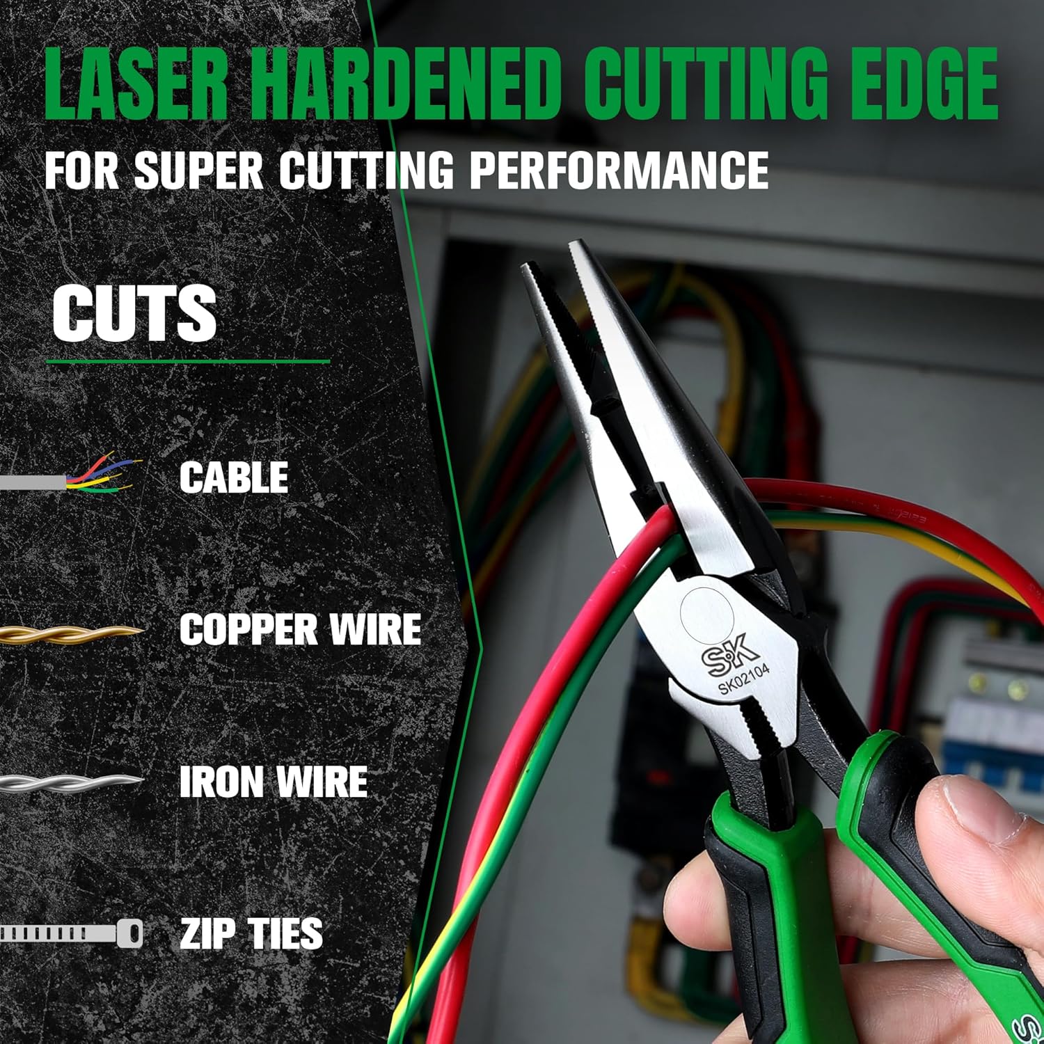 SK SK 8 Inch Long Nose Pliers Premium CRV Steel Ergonomic Anti Slip Handle for Comfortable Grip - View 7 of 8