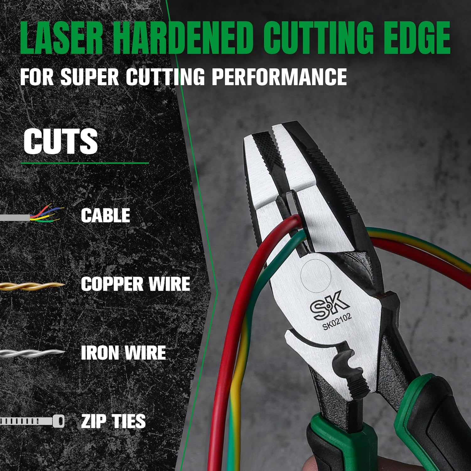 SK SK 9.5 Inch Linesman Pliers Premium CRV Steel Ergonomic Anti Slip Handle for Comfortable Grip - View 7 of 8