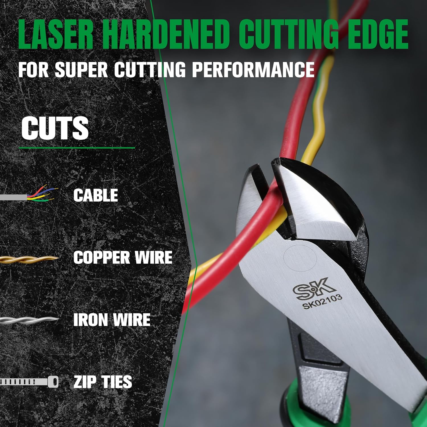 SK SK 8 Inch Diagonal Pliers Premium CRV Steel Ergonomic Anti Slip Handle for Comfortable Grip - View 7 of 8