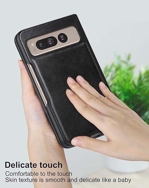 Foluu Foluu Ultra Thin Leather Case for Google Pixel Fold 2023 Durable Protective Cover Slim Design Black - View 6 of 10