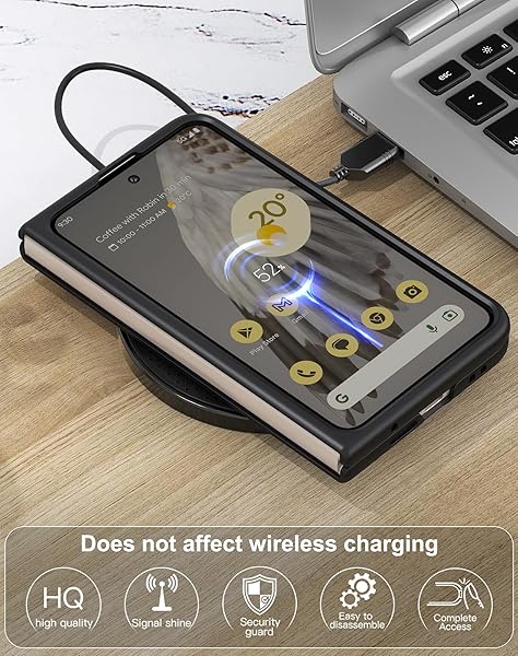 Foluu Foluu Ultra Thin Leather Case for Google Pixel Fold 2023 Durable Protective Cover Slim Design Black - View 8 of 10