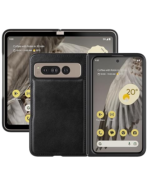 Foluu Foluu Ultra Thin Leather Case for Google Pixel Fold 2023 Durable Protective Cover Slim Design Black - View 10 of 10