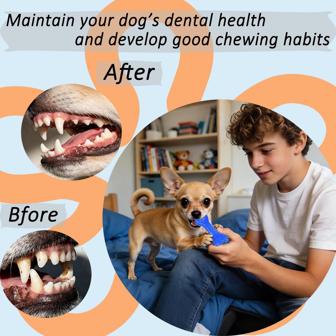 PawsAion PawsAion 20 Pack Puppy Toys Set Interactive Chew Toys for Teething Small Breeds Tough Rope and Soft Rubber Bundle - View 3 of 7