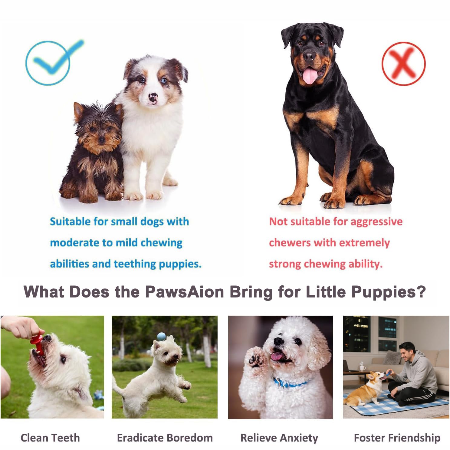 PawsAion PawsAion 20 Pack Puppy Toys Set Interactive Chew Toys for Teething Small Breeds Tough Rope and Soft Rubber Bundle - View 7 of 7