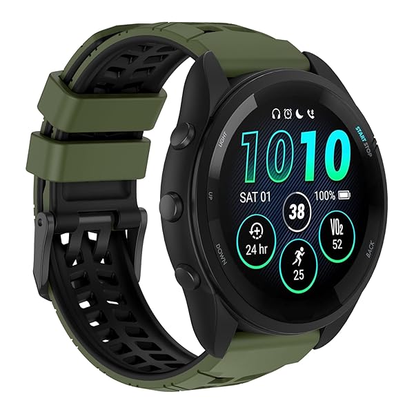 OVERSTEP OVERSTEP Soft Silicone 22mm Replacement Strap for Garmin Vivoactive 4 Venu 2 Forerunner 255 265 Samsung Gear S3 Galaxy Watch 3 46mm - View 4 of 9
