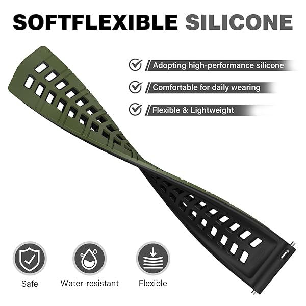 OVERSTEP OVERSTEP Soft Silicone 22mm Replacement Strap for Garmin Vivoactive 4 Venu 2 Forerunner 255 265 Samsung Gear S3 Galaxy Watch 3 46mm - View 5 of 9