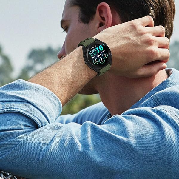 OVERSTEP OVERSTEP Soft Silicone 22mm Replacement Strap for Garmin Vivoactive 4 Venu 2 Forerunner 255 265 Samsung Gear S3 Galaxy Watch 3 46mm - View 9 of 9