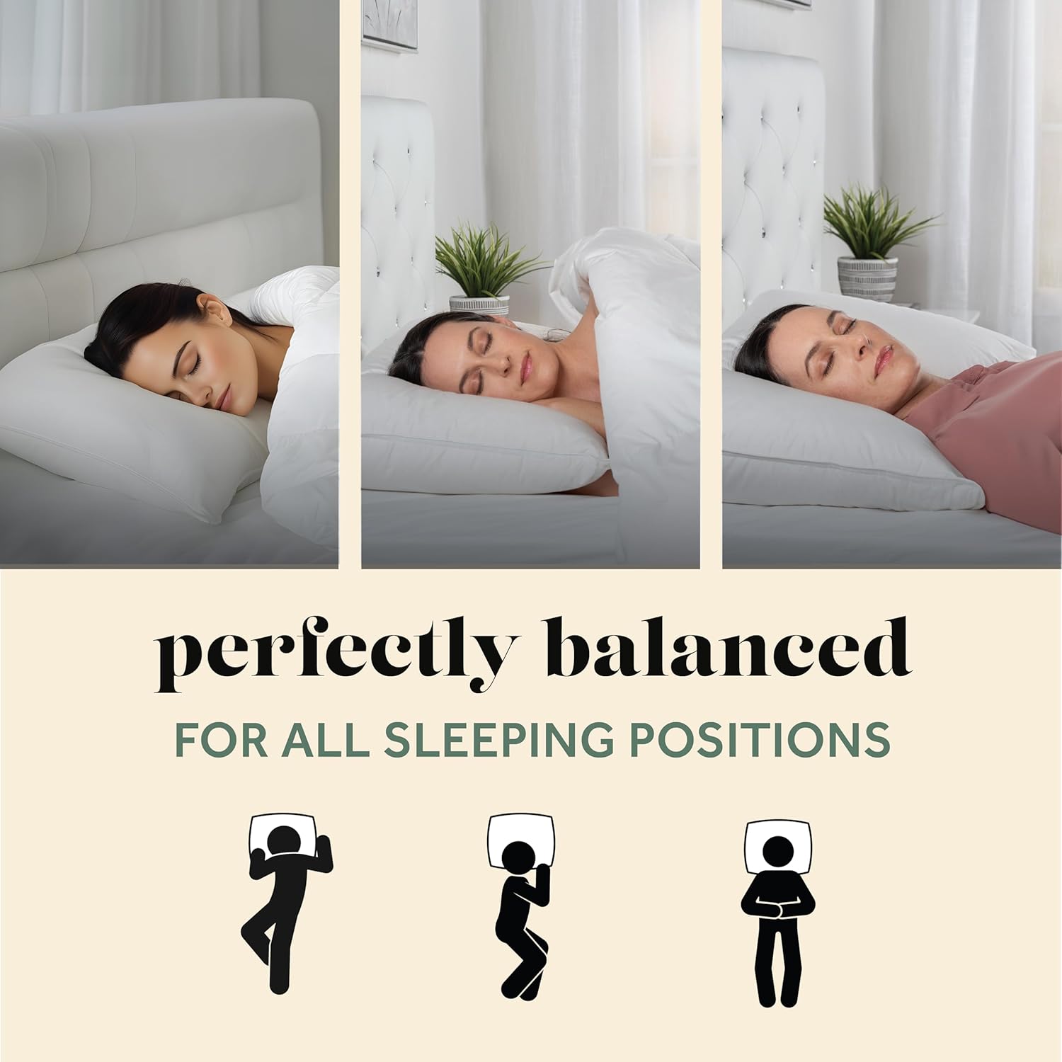 ComfyDown ComfyDown 50/50 Down Feather Blend ComfyDream Bed Pillow Queen Size Egyptian Cotton Cover Made in USA for Ultimate Sleep Comfort - View 5 of 6