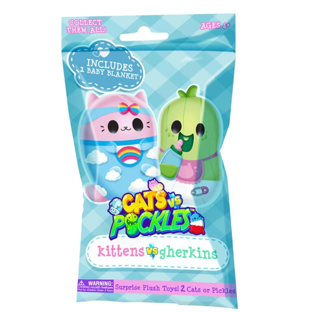 Cats vs Pickles Kittens vs Gherkins Mystery Bag with 2 Pairs of 3 Inch Bean Filled Plushies Perfect for Kids Collectible Fidget and Sensory Toys - View 5 of 5