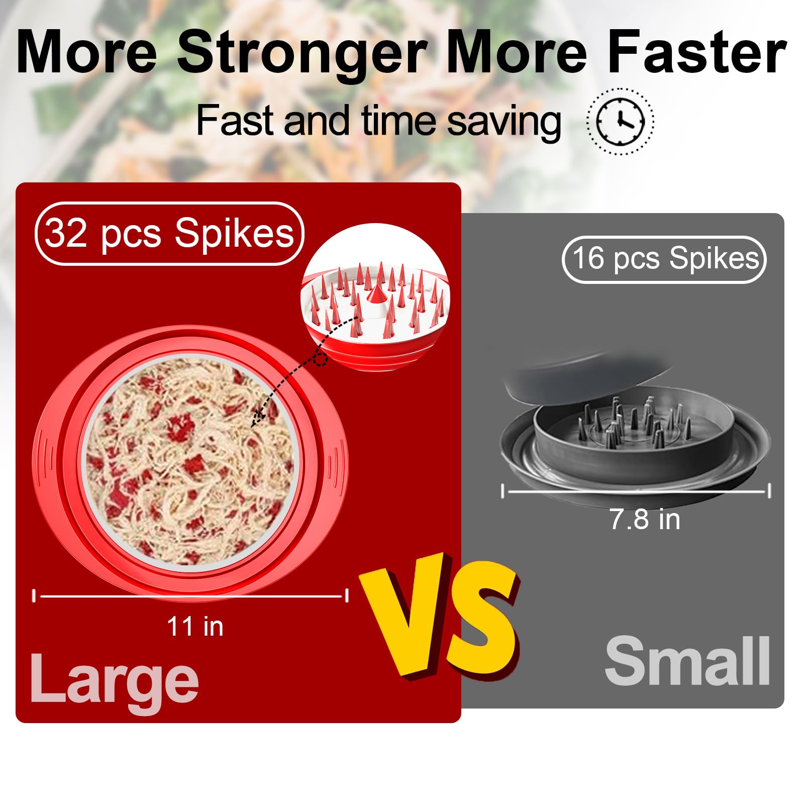 kwiwis Large Chicken Shredder Tool with Plate Ergonomic Handle Heat Resistant BPA Free Ideal for Pulled Pork Beef and Chicken Breast Red - View 3 of 9