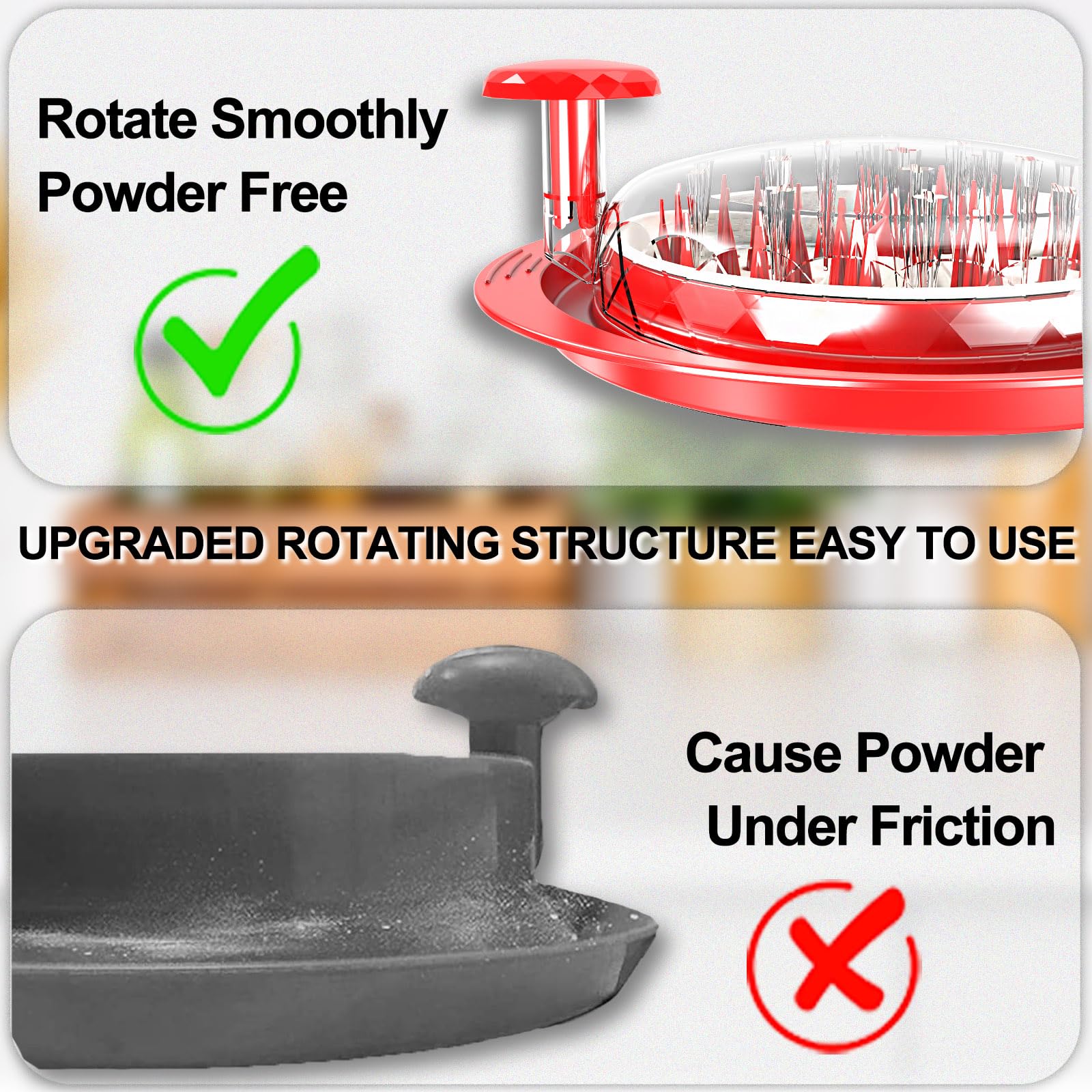 kwiwis Large Chicken Shredder Tool with Plate Ergonomic Handle Heat Resistant BPA Free Ideal for Pulled Pork Beef and Chicken Breast Red - View 7 of 9