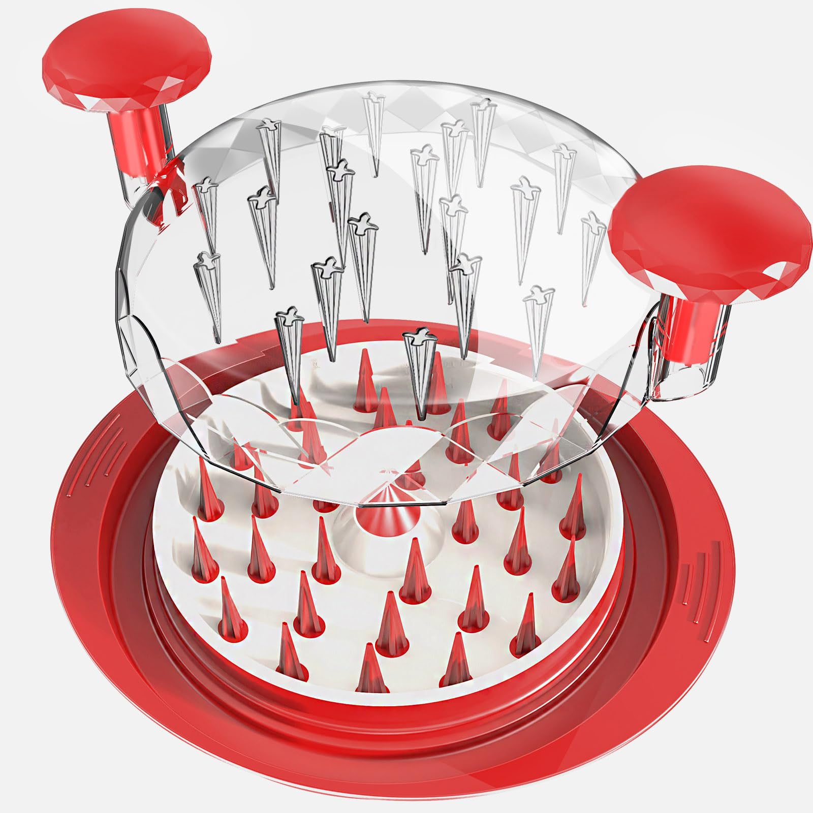 kwiwis Large Chicken Shredder Tool with Plate Ergonomic Handle Heat Resistant BPA Free Ideal for Pulled Pork Beef and Chicken Breast Red - View 9 of 9