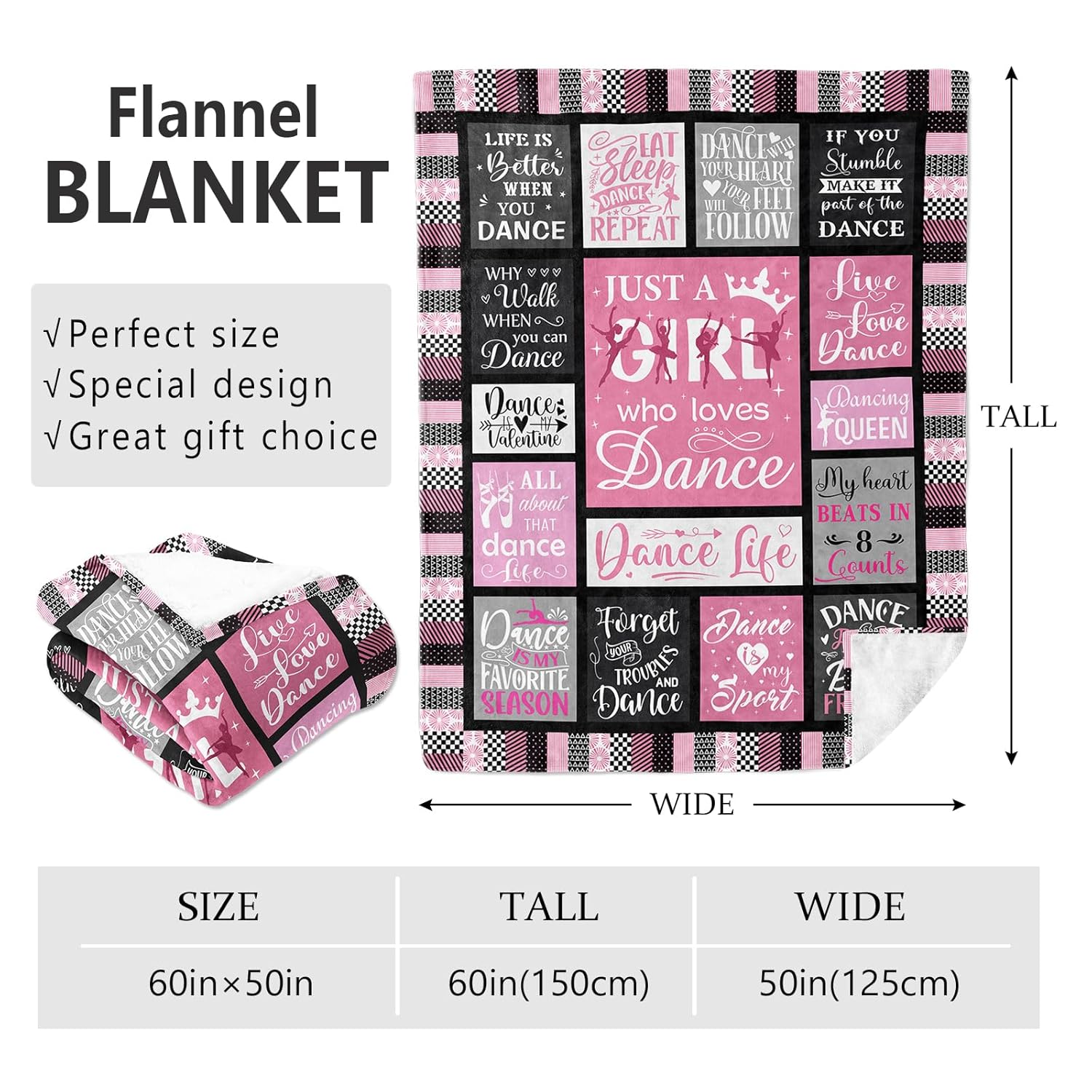 Mcurore Mcurore Dance Gifts for Girls Teens and Teachers Perfect for Recitals Ballet Ballerina Dancers Dancing Blanket 60x50 - View 2 of 7