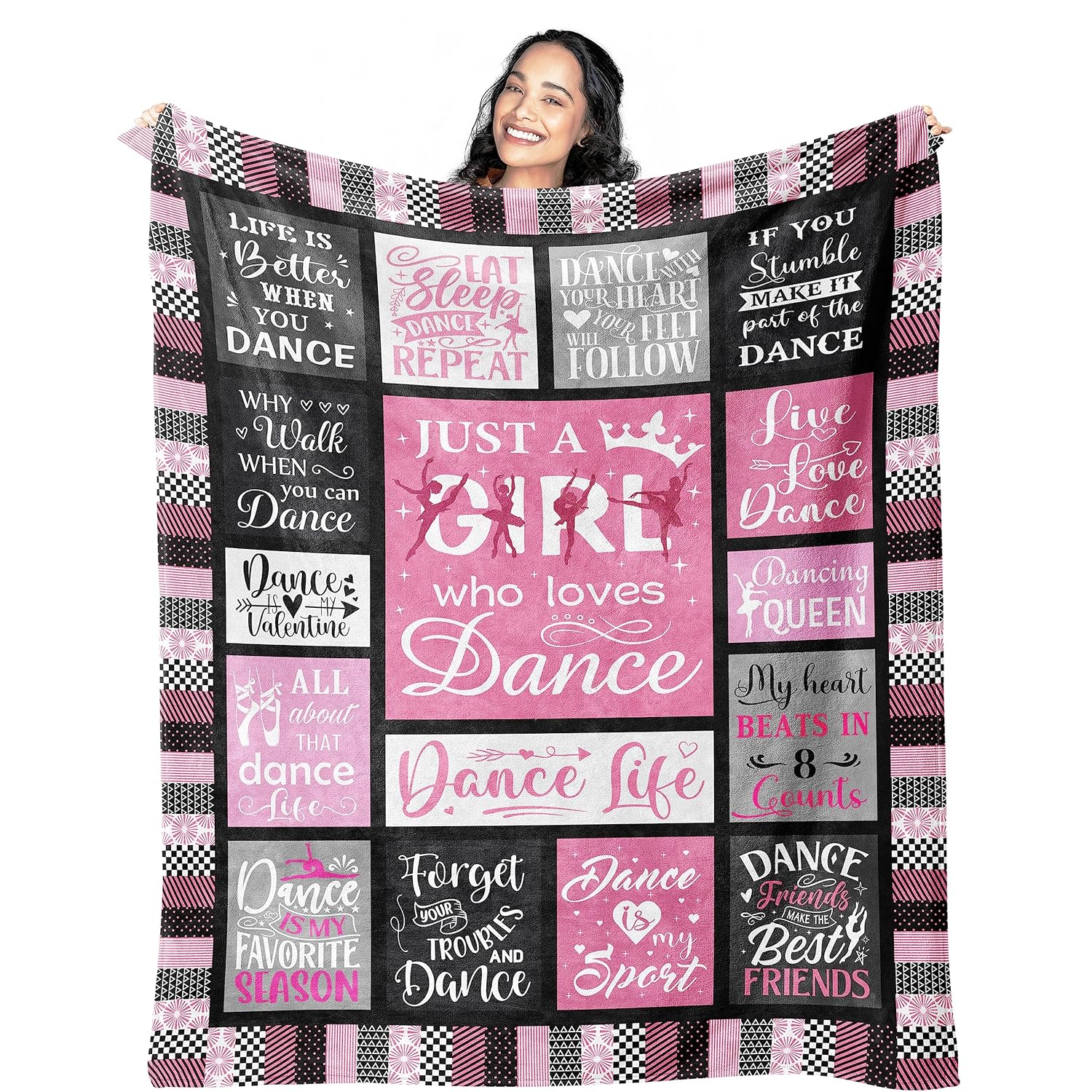 Mcurore Mcurore Dance Gifts for Girls Teens and Teachers Perfect for Recitals Ballet Ballerina Dancers Dancing Blanket 60x50
