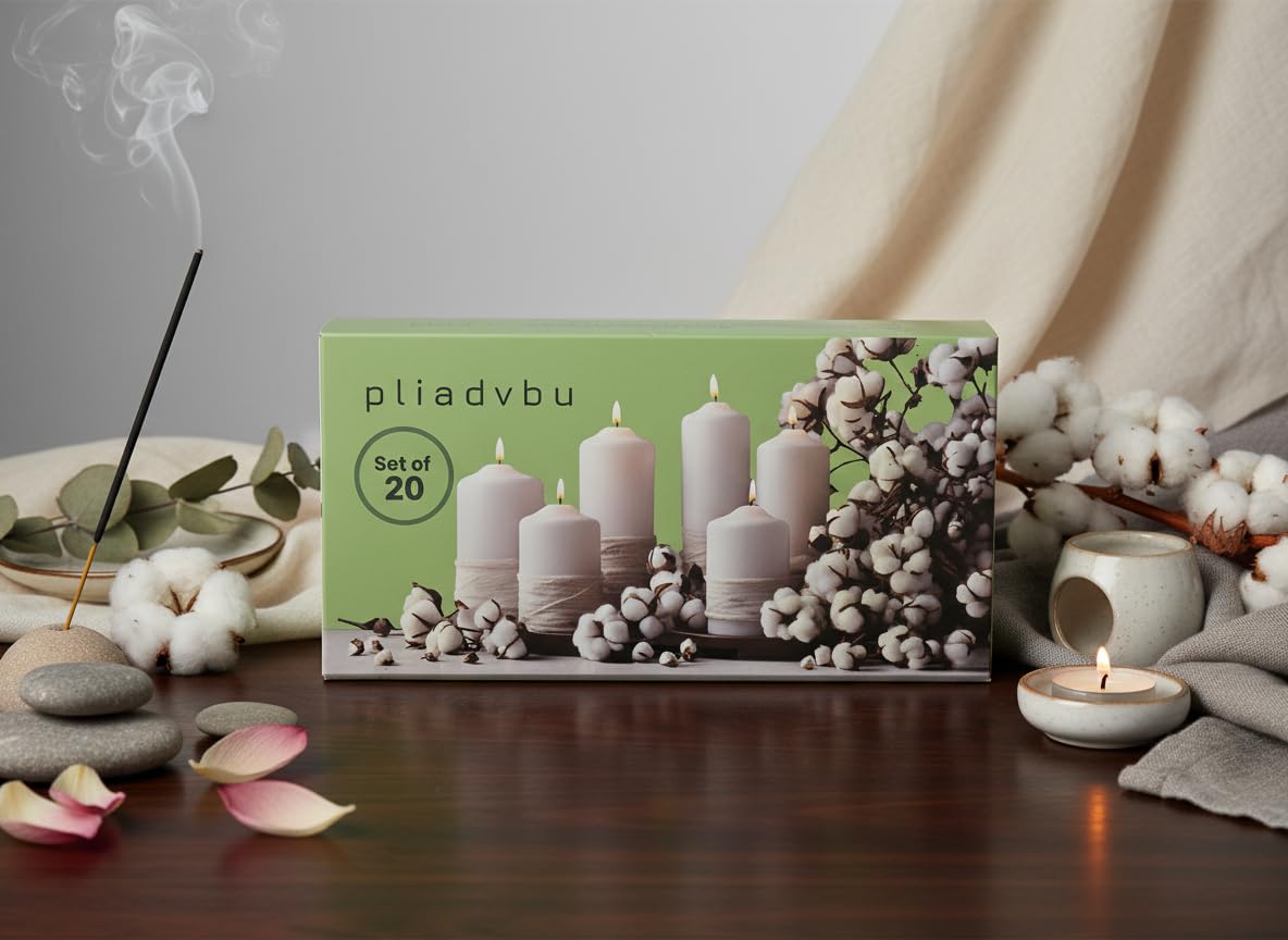 pliadvbu Bulk White Taper Candles 20 Pack Unscented Dripless 4 Inch Ideal for Christmas Home Weddings 1.5 Hour Burn Time - View 4 of 9