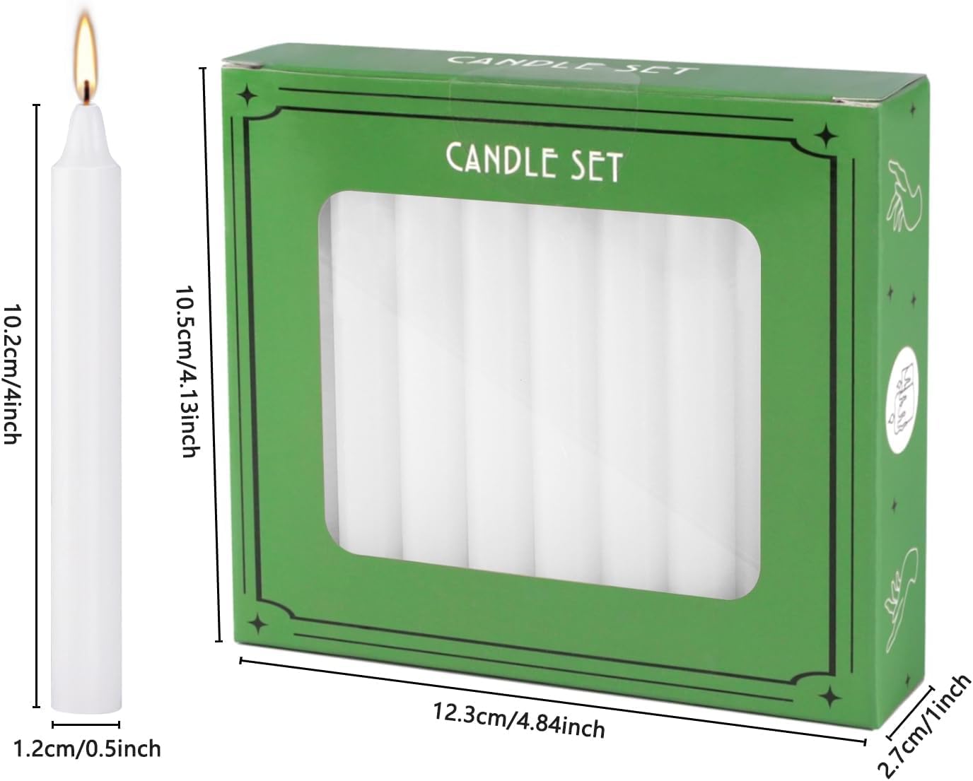 pliadvbu Bulk White Taper Candles 20 Pack Unscented Dripless 4 Inch Ideal for Christmas Home Weddings 1.5 Hour Burn Time - View 6 of 9