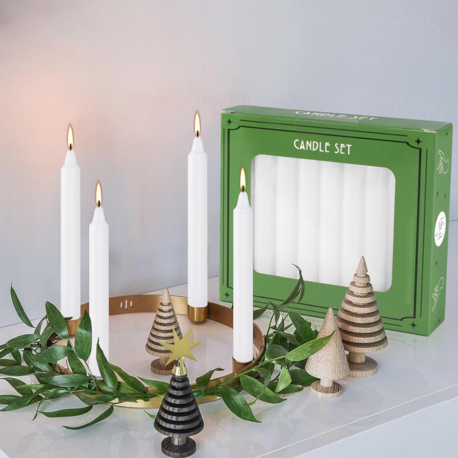 pliadvbu Bulk White Taper Candles 20 Pack Unscented Dripless 4 Inch Ideal for Christmas Home Weddings 1.5 Hour Burn Time - View 9 of 9