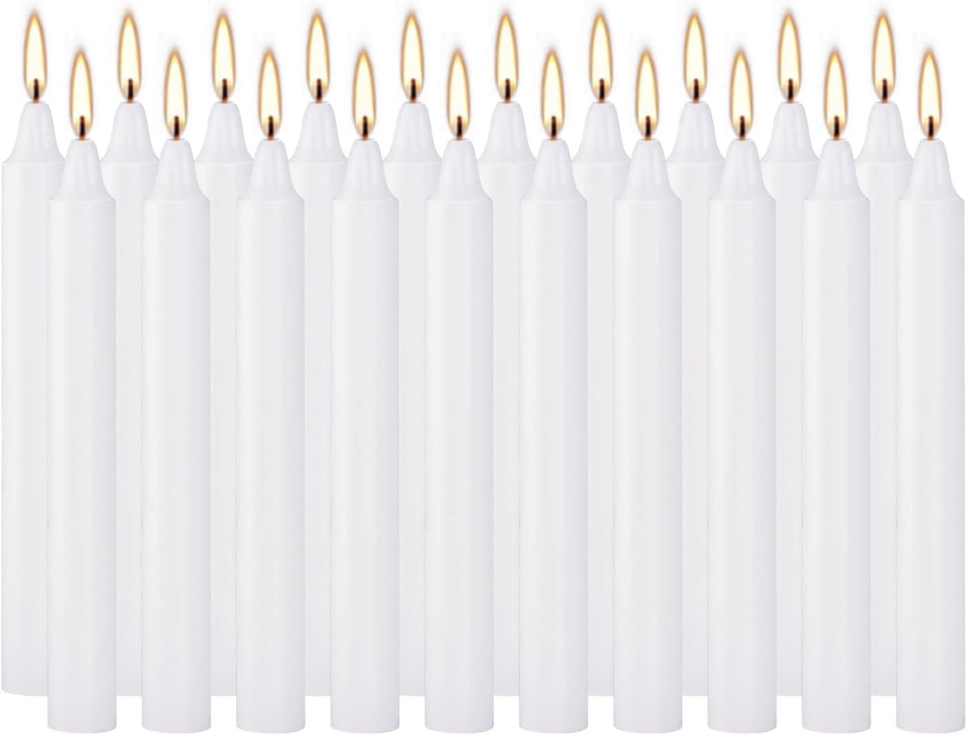 pliadvbu Bulk White Taper Candles 20 Pack Unscented Dripless 4 Inch Ideal for Christmas Home Weddings 1.5 Hour Burn Time
