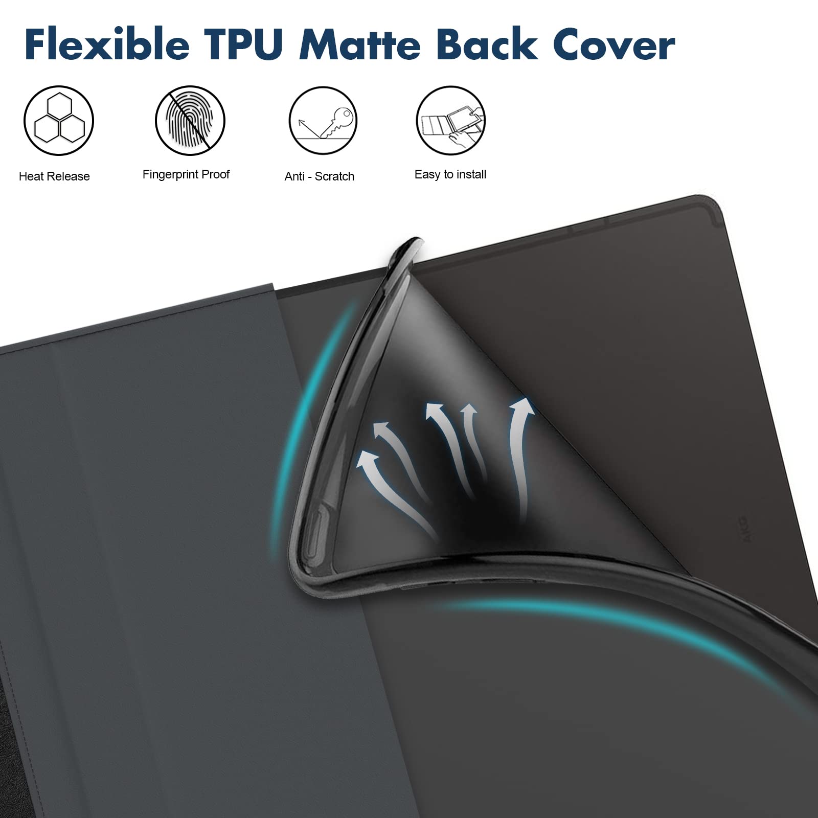 Dteck Dteck Premium PU Leather Case for Galaxy Tab S10 S9 S8 Ultra Folding Smart Kickstand Auto Wake Sleep Cover with S Pen Holder Flowers - View 7 of 7