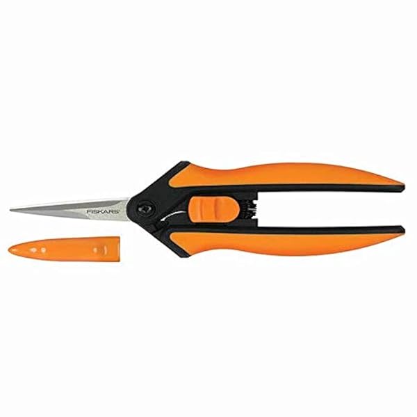 Fiskars Fiskars Softouch Micro-Tip Pruning Snip - Non-Coated Blades, Orange/Black | Precision Gardening Tool