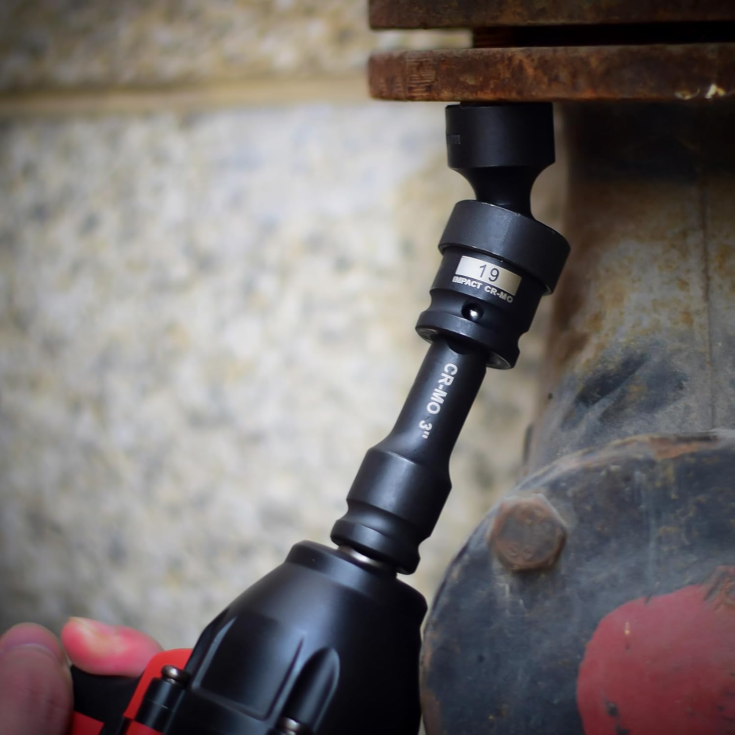 AOBEN AOBEN 18 PCS 1/2 Inch Drive Shallow Universal Impact Socket Set with Swivel Socket Flexible Wobble 6 Point Metric 10-24mm Cr-V Steel - View 7 of 7