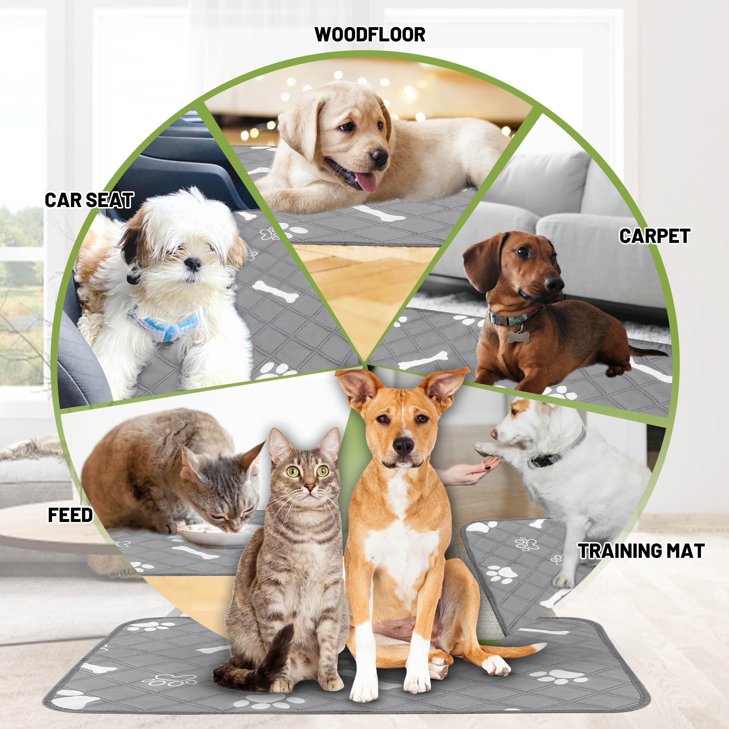 PatiencET PatiencET Washable Pee Pads for Dogs 18x24 Reusable Super Absorbent Puppy Training Pads 2 Pack with Waterproof Bottom - View 3 of 7