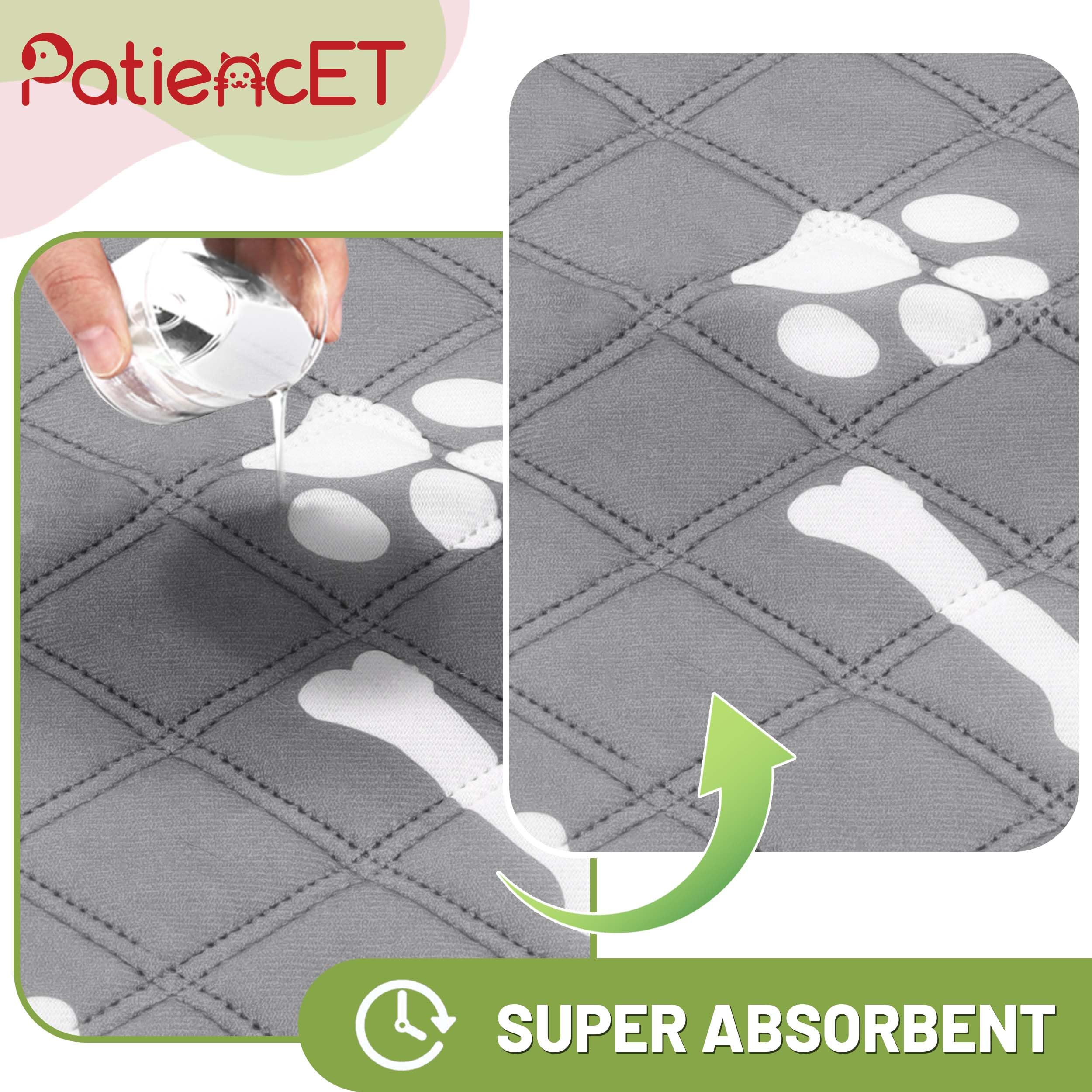 PatiencET PatiencET Washable Pee Pads for Dogs 18x24 Reusable Super Absorbent Puppy Training Pads 2 Pack with Waterproof Bottom - View 4 of 7