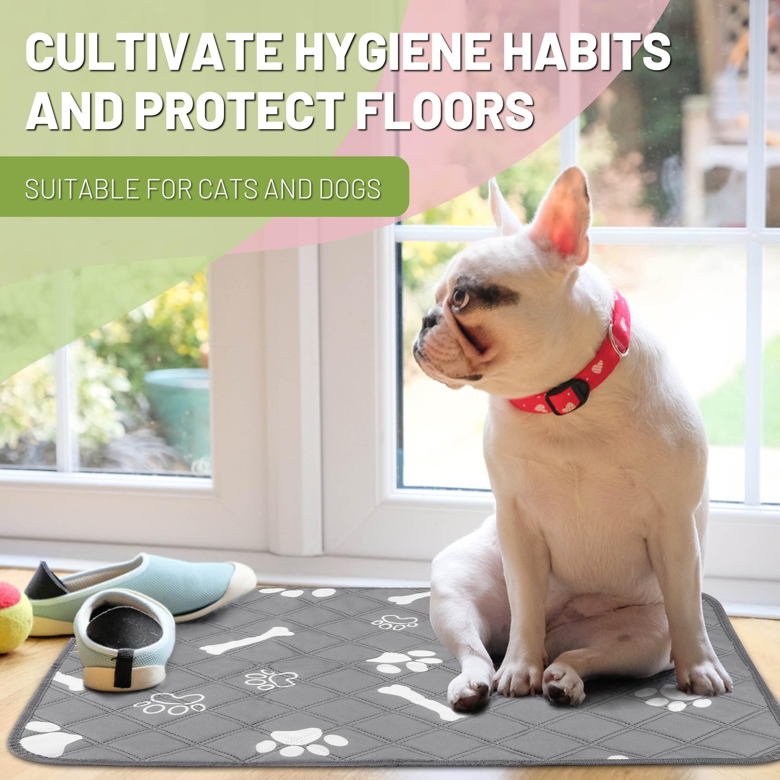 PatiencET PatiencET Washable Pee Pads for Dogs 18x24 Reusable Super Absorbent Puppy Training Pads 2 Pack with Waterproof Bottom - View 7 of 7