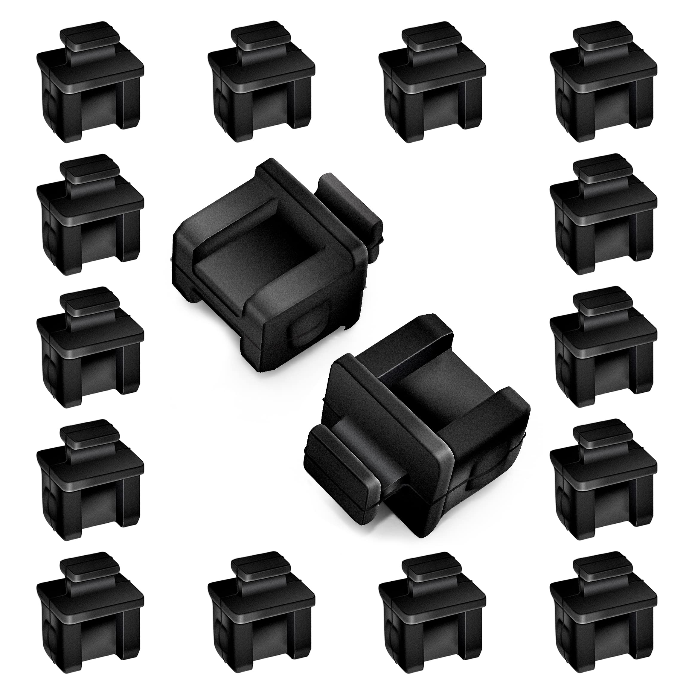 SFP B Port Dust Cover Silicone Protector Plugs for Ethernet 100pcs Black 14mmx12mmx17mm