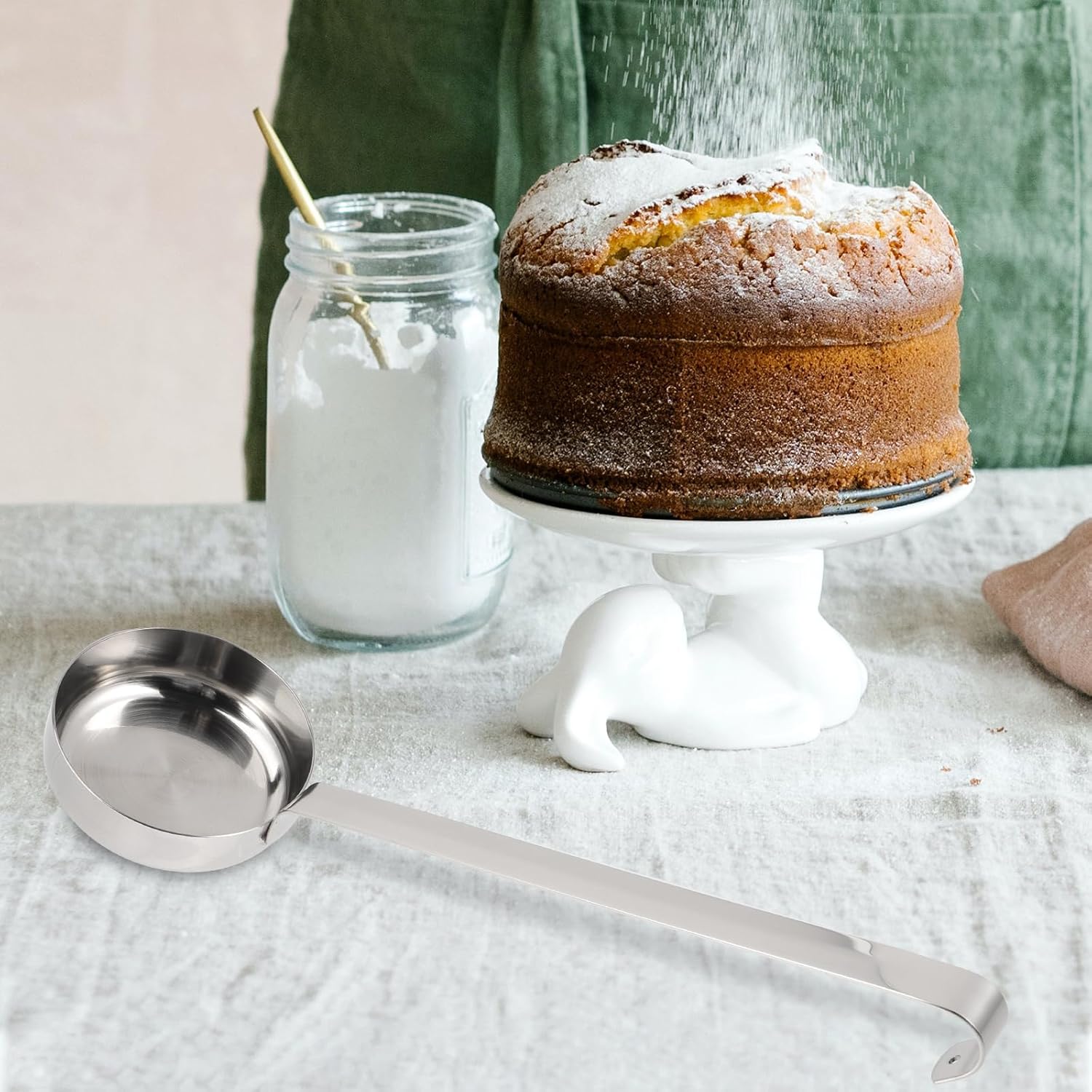 Hemoton HEMOTON Pizza Sauce Spoon Portion Ladle Gravy Soup Portioner Metal Pizza Peel Dough Docker Flat Bottom Serving Spoon Stainless Steel Bucket - View 9 of 9