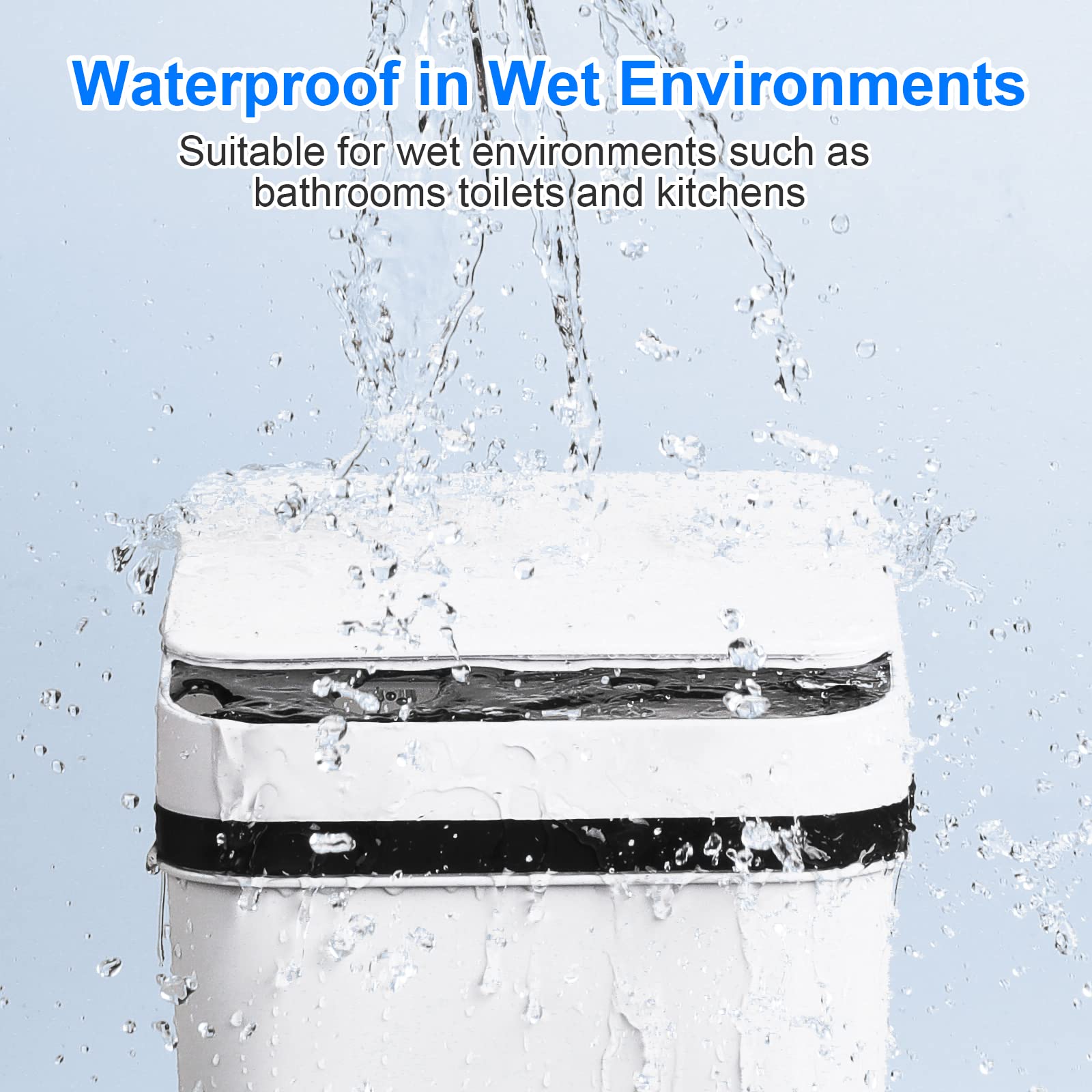 Anborry Anborry Touchless Bathroom Trash Cans 2 Pack 2.2 Gallon Slim Automatic Motion Sensor Garbage Bins for Home Office Kitchen White - View 3 of 9