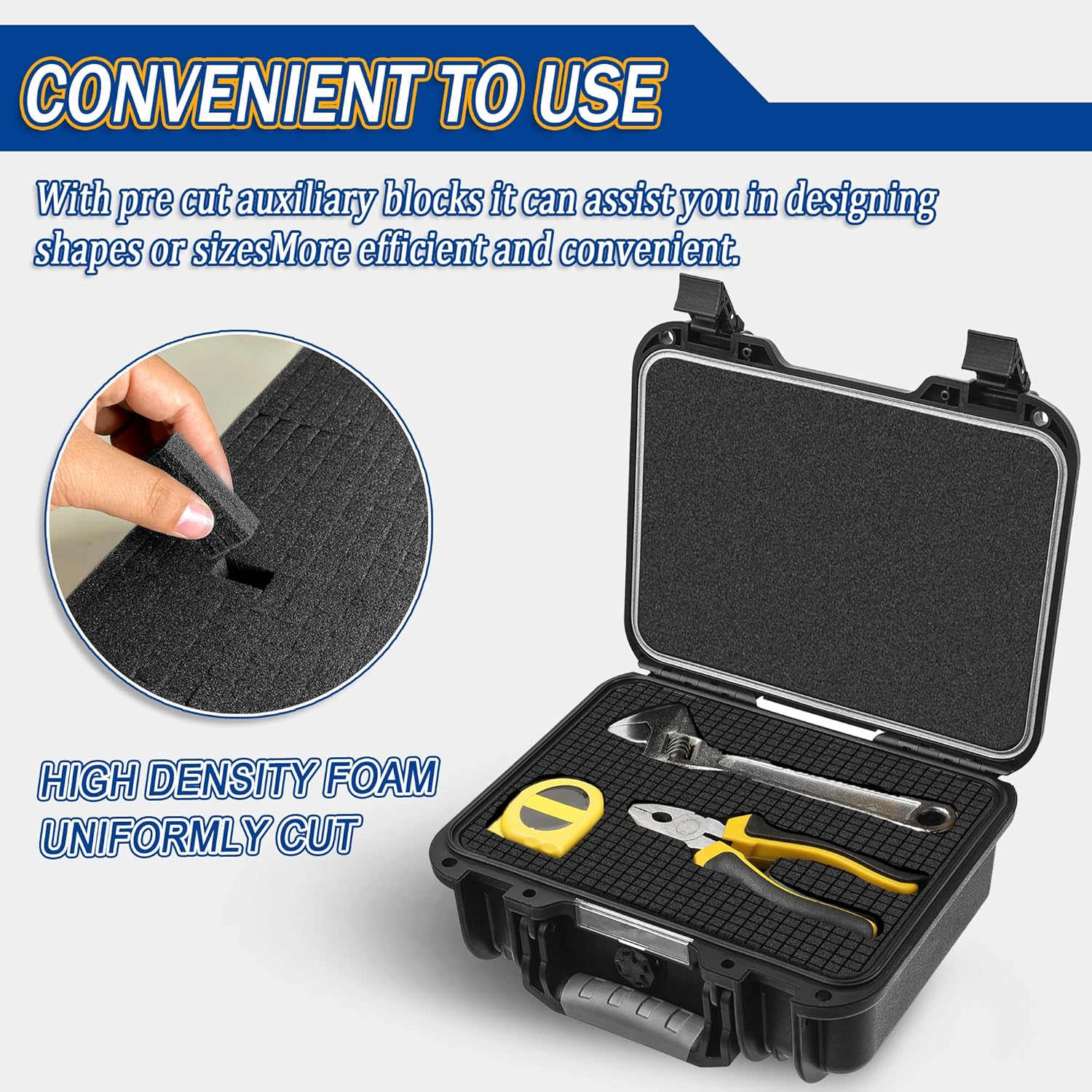 Joewuzun Pick Apart Foam Insert 3 PCS Pluck Pre Cubed Insert for Tool Box Storage Drawer Pad 16in x 12in - View 3 of 7