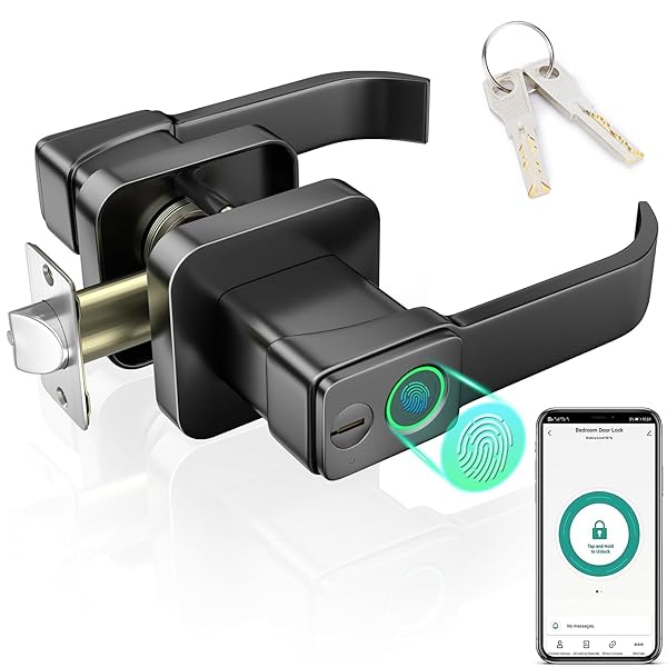FITNATE FITNATE Smart Fingerprint Door Lock with App Control Keyless Entry Biometric Door Knob for Home Office Hotel Apartment