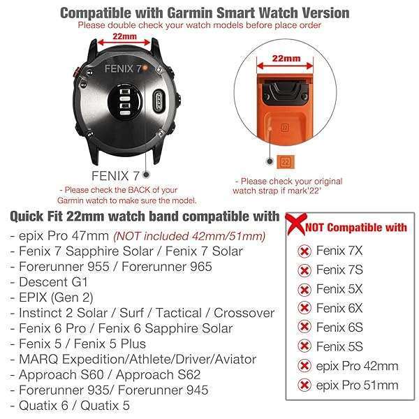 Abanen Abanen Rugged Nylon Quick Fit 22mm Watch Bands for Garmin Fenix 7/6/5 & Forerunner 955/965 - Adjustable Ballistic Nylon (Black) - View 5 of 10