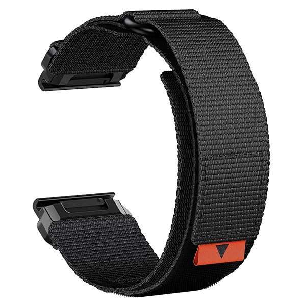 Abanen Abanen Rugged Nylon Quick Fit 22mm Watch Bands for Garmin Fenix 7/6/5 & Forerunner 955/965 - Adjustable Ballistic Nylon (Black) - View 2 of 10