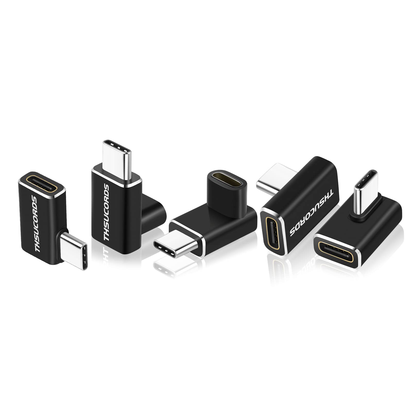 Thsucords Thsucords 90 Degree USB C Adapter 2 Pack Right Angle Extender Connector 100W 20Gbps for Steam Deck Switch MacBook 4K Video - View 6 of 7