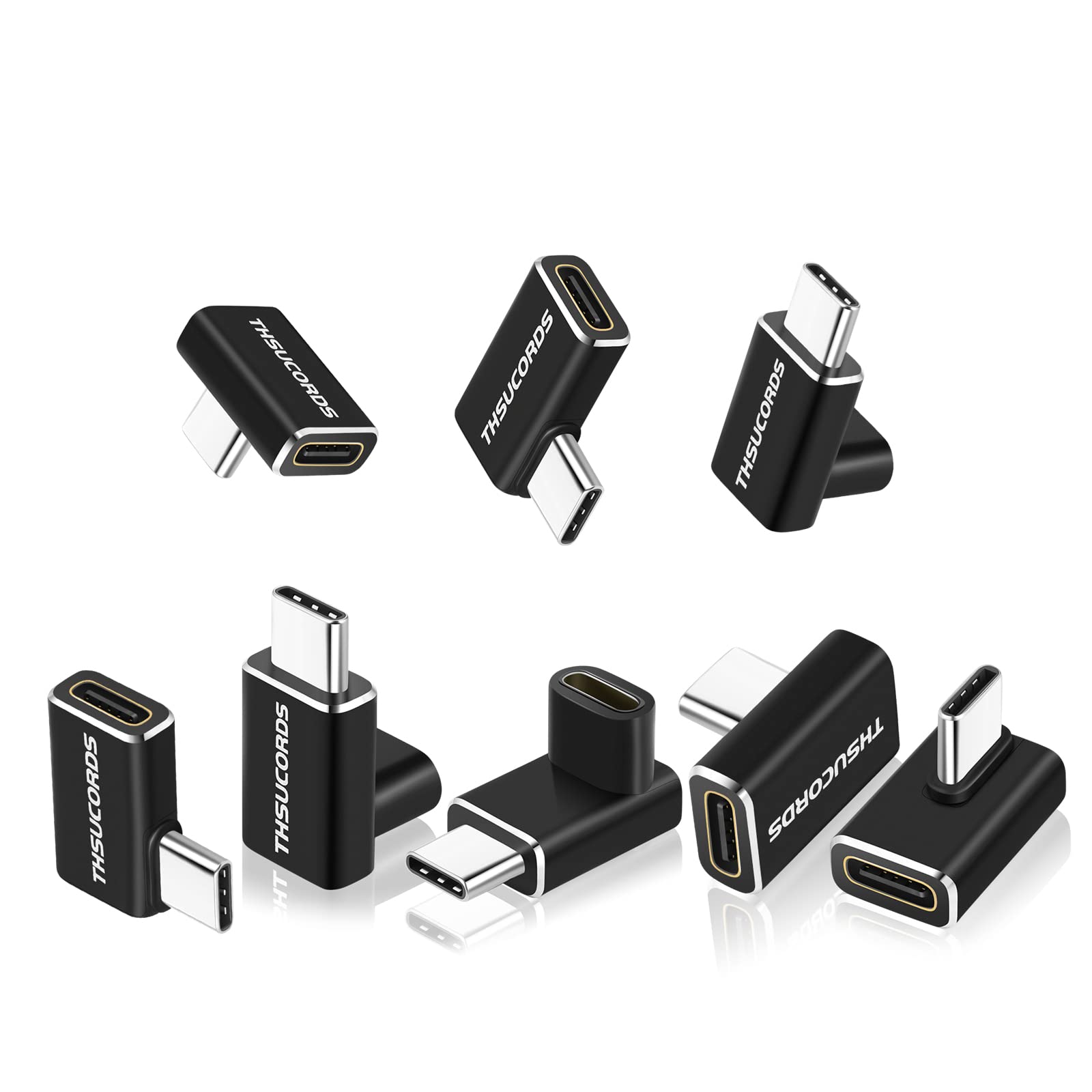 Thsucords Thsucords 90 Degree USB C Adapter 2 Pack Right Angle Extender Connector 100W 20Gbps for Steam Deck Switch MacBook 4K Video - View 7 of 7