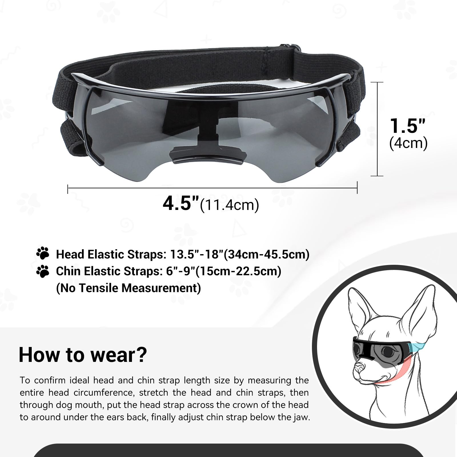 PETLESO Dog Goggles Sunglasses for Small to Medium Breeds with UV400 Anti Fog Lens Adjustable Lightweight Protection in Blue - View 5 of 6